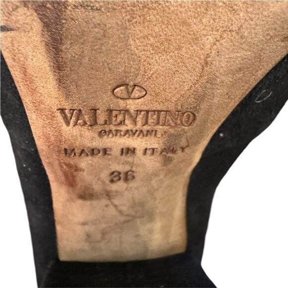 Valentino Garavani Black Stretch Sock Suede Leather Ankle Boots Booties 36 - Picture 7 of 7